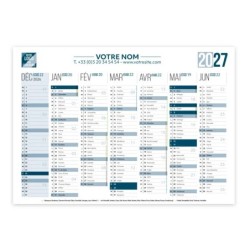 Calendrier bancaire A4 souple personnalisé - 14 mois