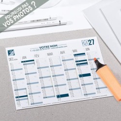 Calendrier bancaire A5 souple personnalisé - 14 mois