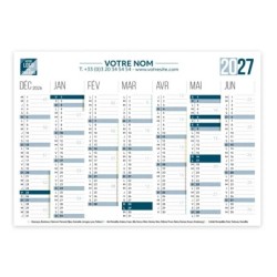 Calendrier bancaire A5 souple personnalisé - 14 mois
