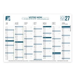Calendrier bancaire A5 souple personnalisé - 14 mois