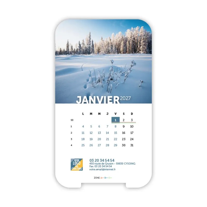 Calendrier support téléphone personnalisé - Visiocal Nature