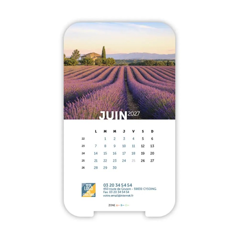 Calendrier support téléphone personnalisé - Visiocal Nature