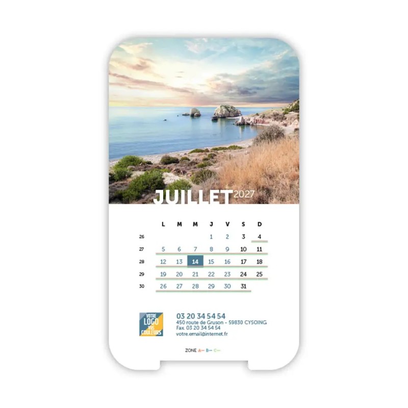 Calendrier support téléphone personnalisé - Visiocal Nature