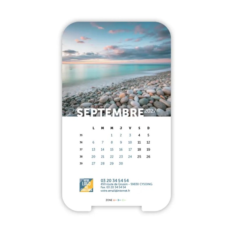 Calendrier support téléphone personnalisé - Visiocal Nature
