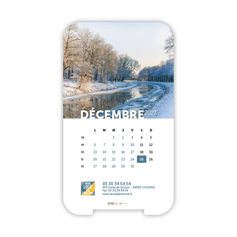 Calendrier support téléphone personnalisé - Visiocal Nature