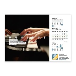 Calendrier chevalet A5 (21x15 cm) personnalisé - Arts