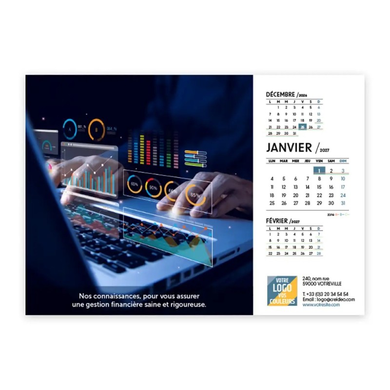 Calendrier chevalet A5 (21x15 cm) personnalisé - Comptable
