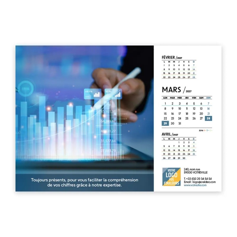 Calendrier chevalet A5 (21x15 cm) personnalisé - Comptable