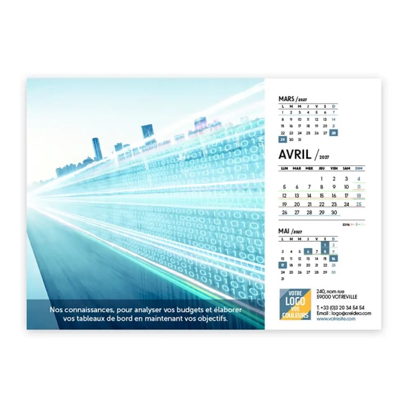Calendrier chevalet A5 (21x15 cm) personnalisé - Comptable