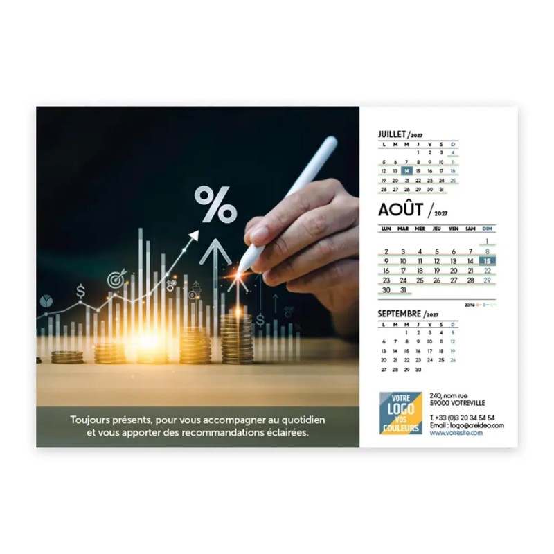 Calendrier chevalet A5 (21x15 cm) personnalisé - Comptable