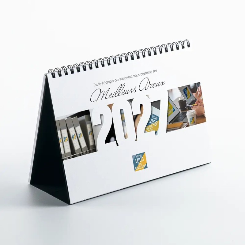 Calendrier chevalet A5 (21x15 cm) personnalisé - Logo intégré Au bureau