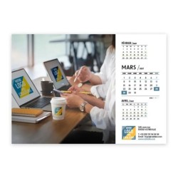 Calendrier chevalet A5 (21x15 cm) personnalisé - Logo intégré Au bureau