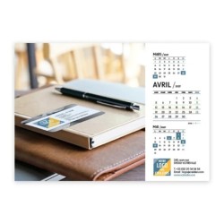Calendrier chevalet A5 (21x15 cm) personnalisé - Logo intégré Au bureau