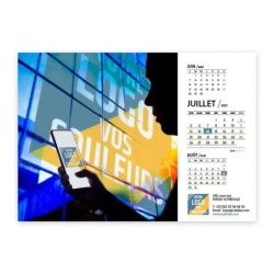 Calendrier chevalet A5 (21x15 cm) personnalisé - Logo intégré Au bureau