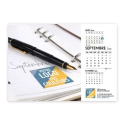 Calendrier chevalet A5 (21x15 cm) personnalisé - Logo intégré Au bureau
