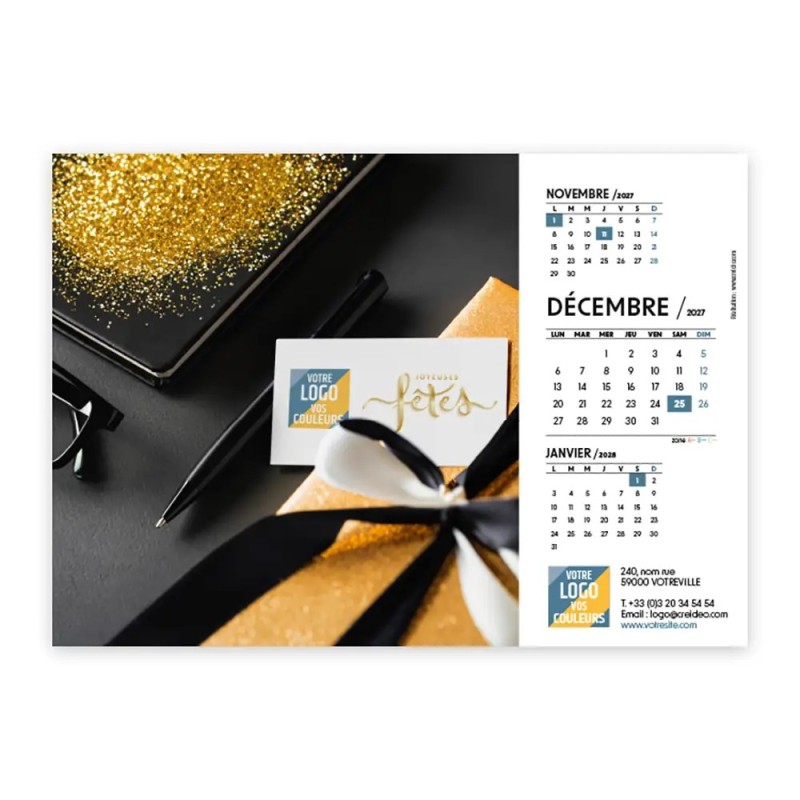 Calendrier chevalet A5 (21x15 cm) personnalisé - Logo intégré Au bureau