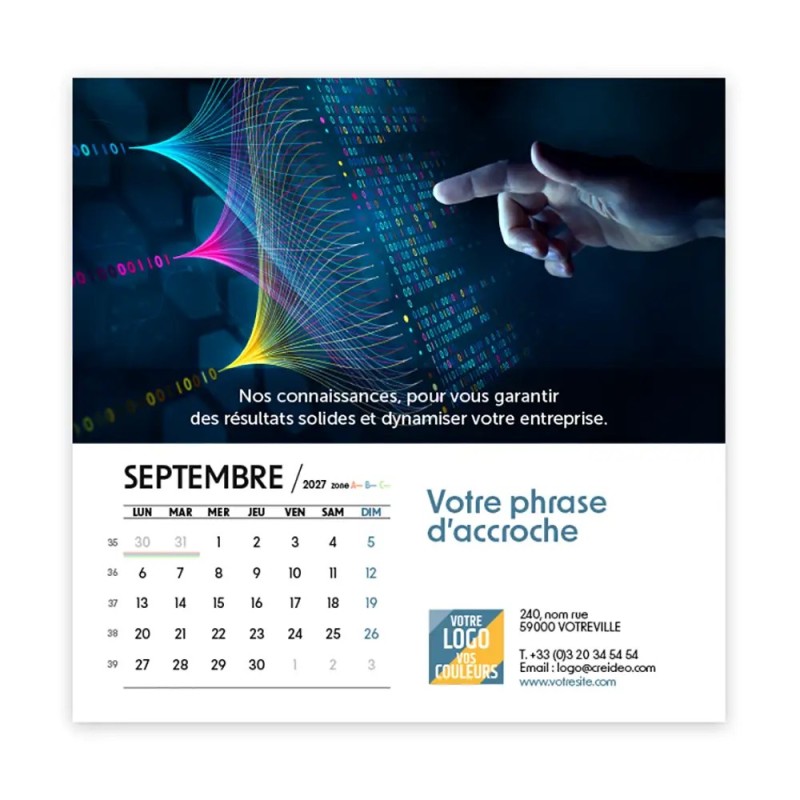 Calendrier chevalet carré (15x15 cm) personnalisé - Comptable