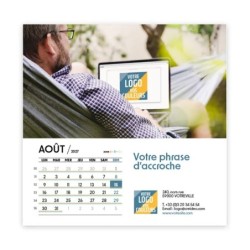 Calendrier chevalet carré (15x15 cm) personnalisé - Logo intégré Au bureau