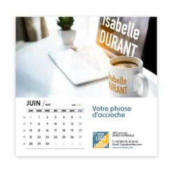 Calendrier chevalet carré (15x15 cm) personnalisé - nominatif Mon Bureau