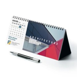 Calendrier chevalet horizontal (23x10 cm) personnalisé - Arts