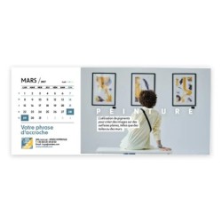 Calendrier chevalet horizontal (23x10 cm) personnalisé - Arts