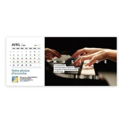 Calendrier chevalet horizontal (23x10 cm) personnalisé - Arts