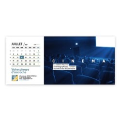 Calendrier chevalet horizontal (23x10 cm) personnalisé - Arts