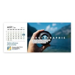 Calendrier chevalet horizontal (23x10 cm) personnalisé - Arts