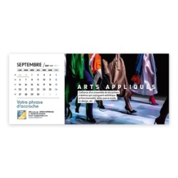 Calendrier chevalet horizontal (23x10 cm) personnalisé - Arts