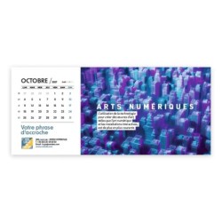 Calendrier chevalet horizontal (23x10 cm) personnalisé - Arts