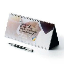 Calendrier chevalet horizontal (23x10 cm) personnalisé - Comptable