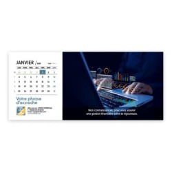 Calendrier chevalet horizontal (23x10 cm) personnalisé - Comptable