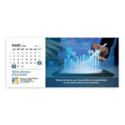Calendrier chevalet horizontal (23x10 cm) personnalisé - Comptable