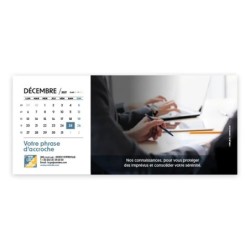 Calendrier chevalet horizontal (23x10 cm) personnalisé - Comptable