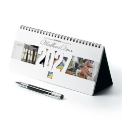 Calendrier chevalet horizontal (23x10 cm) personnalisé - Logo intégré Au bureau