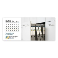 Calendrier chevalet horizontal (23x10 cm) personnalisé - Logo intégré Au bureau