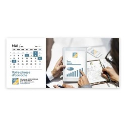 Calendrier chevalet horizontal (23x10 cm) personnalisé - Logo intégré Au bureau