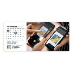 Calendrier chevalet horizontal (23x10 cm) personnalisé - Logo intégré Au bureau