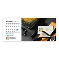 Calendrier chevalet horizontal (23x10 cm) personnalisé - Logo intégré Au bureau