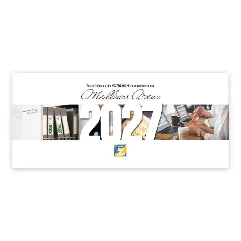 Calendrier chevalet horizontal (23x10 cm) personnalisé - nominatif Mon Bureau