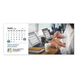 Calendrier chevalet horizontal (23x10 cm) personnalisé - nominatif Mon Bureau