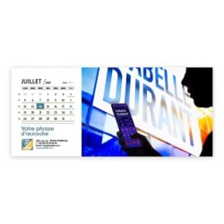 Calendrier chevalet horizontal (23x10 cm) personnalisé - nominatif Mon Bureau