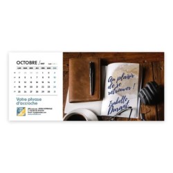 Calendrier chevalet horizontal (23x10 cm) personnalisé - nominatif Mon Bureau