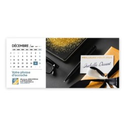 Calendrier chevalet horizontal (23x10 cm) personnalisé - nominatif Mon Bureau