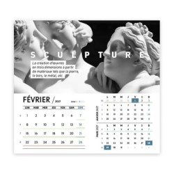Calendrier chevalet intégral (15x18 cm) personnalisé - Arts
