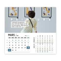 Calendrier chevalet intégral (15x18 cm) personnalisé - Arts