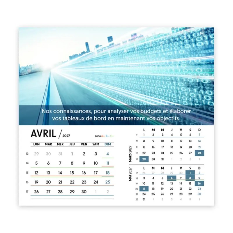 Calendrier chevalet intégral (15x18 cm) personnalisé - Comptable