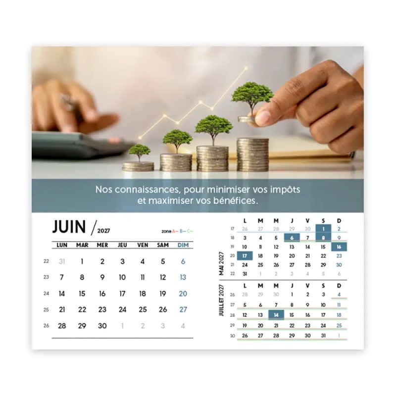 Calendrier chevalet intégral (15x18 cm) personnalisé - Comptable