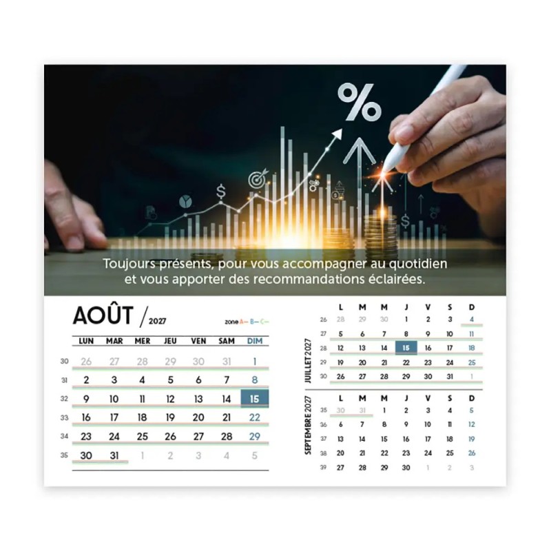 Calendrier chevalet intégral (15x18 cm) personnalisé - Comptable