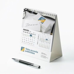 Calendrier chevalet intégral (15x18 cm) personnalisé - Logo intégré Au bureau